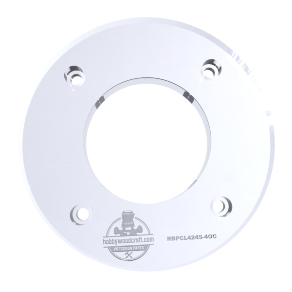 3/8″ Thick 4" circle baseplate upgrade with a 2" opening for Ryobi PCL424/P601 and Ridgid R860443 fixed base