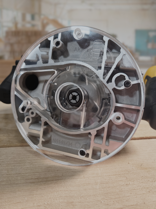3/8″ Thick baseplate upgrade with bushing compatibility for Dewalt DCW620B plunge base