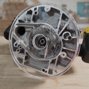 3/8″ Thick 6.75" circle baseplate upgrade with bushing compatibility for Dewalt DCW620B plunge base