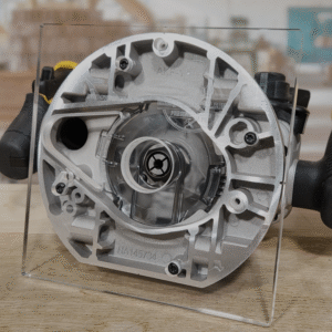 3/8″ Thick 6.75" square baseplate upgrade with bushing compatibility for Dewalt DCW620B plunge base