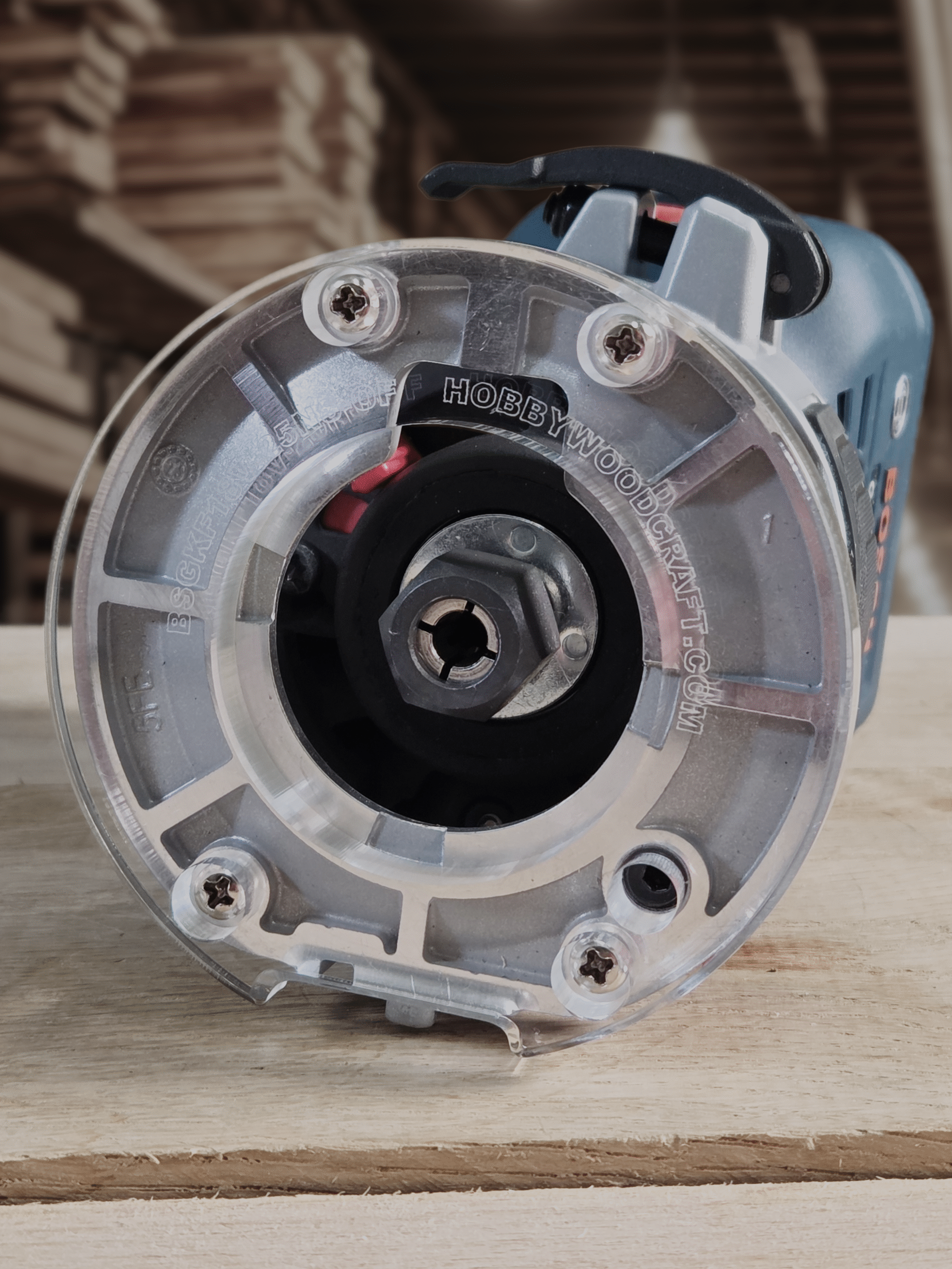 3/8″ Thick baseplate upgrade with a 2" opening for Bosch BSGKF18V-25N fixed base router