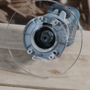 3/8″ Thick 6" Circle baseplate upgrade with a 2" opening for Bosch BSGKF18V-25N fixed base router.