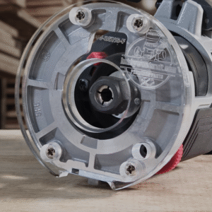 3/8″ Thick baseplate upgrade with bushing compatibility for Bosch BSGKF18V-25N fixed base router.