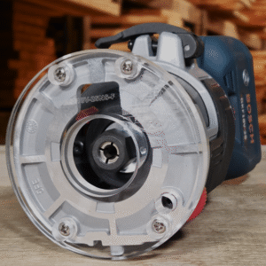 3/8″ Thick baseplate upgrade with with bushing compatibility for Bosch BSGKF18V-25N fixed base router.