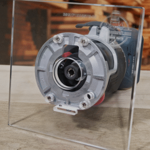 3/8″ Thick 6" Square baseplate upgrade with bushing compatibility for Bosch BSGKF18V-25N fixed base router.