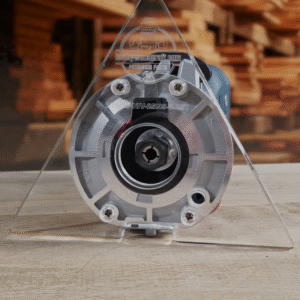 3/8″ Thick 6.25" Triangle baseplate upgrade with bushing compatibility for Bosch BSGKF18V-25N fixed base router.