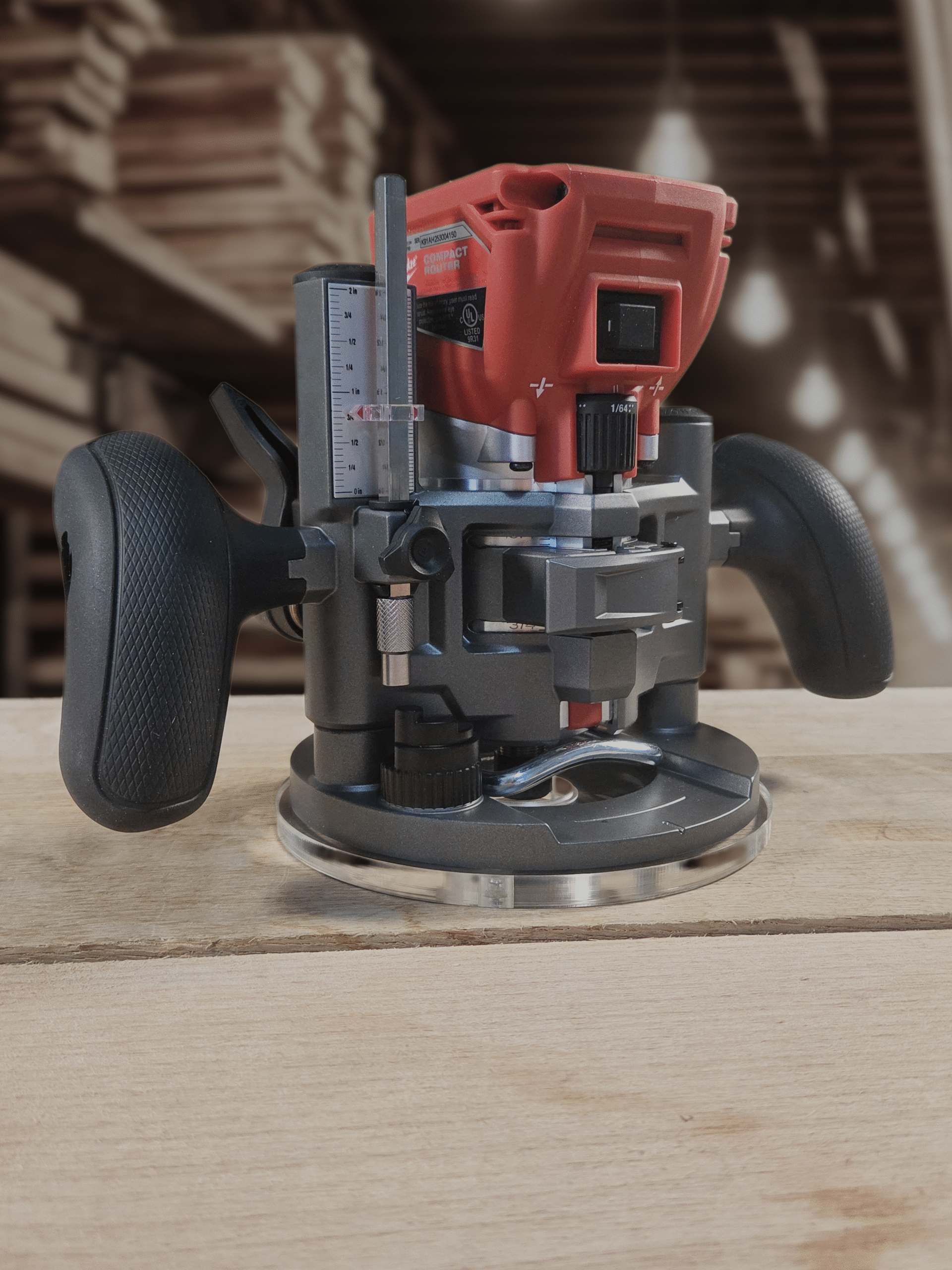 3/8″ Thick 6" circle baseplate upgrade with bushing compatibility for Milwaukee 48-10-5601 plunge base. - Image 3