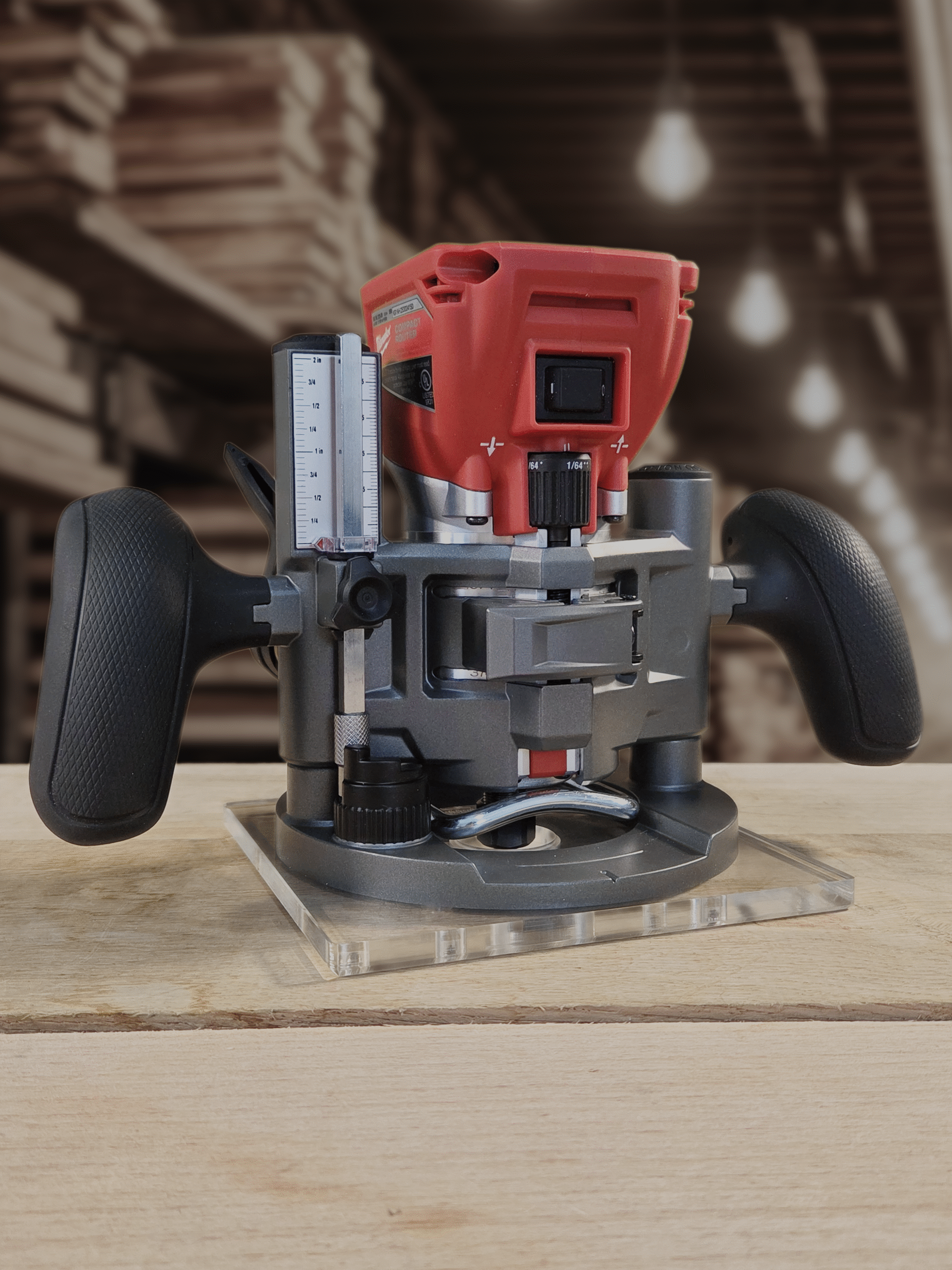 3/8″ Thick 6" square baseplate upgrade with bushing compatibility for Milwaukee 48-10-5601 plunge base. - Image 3