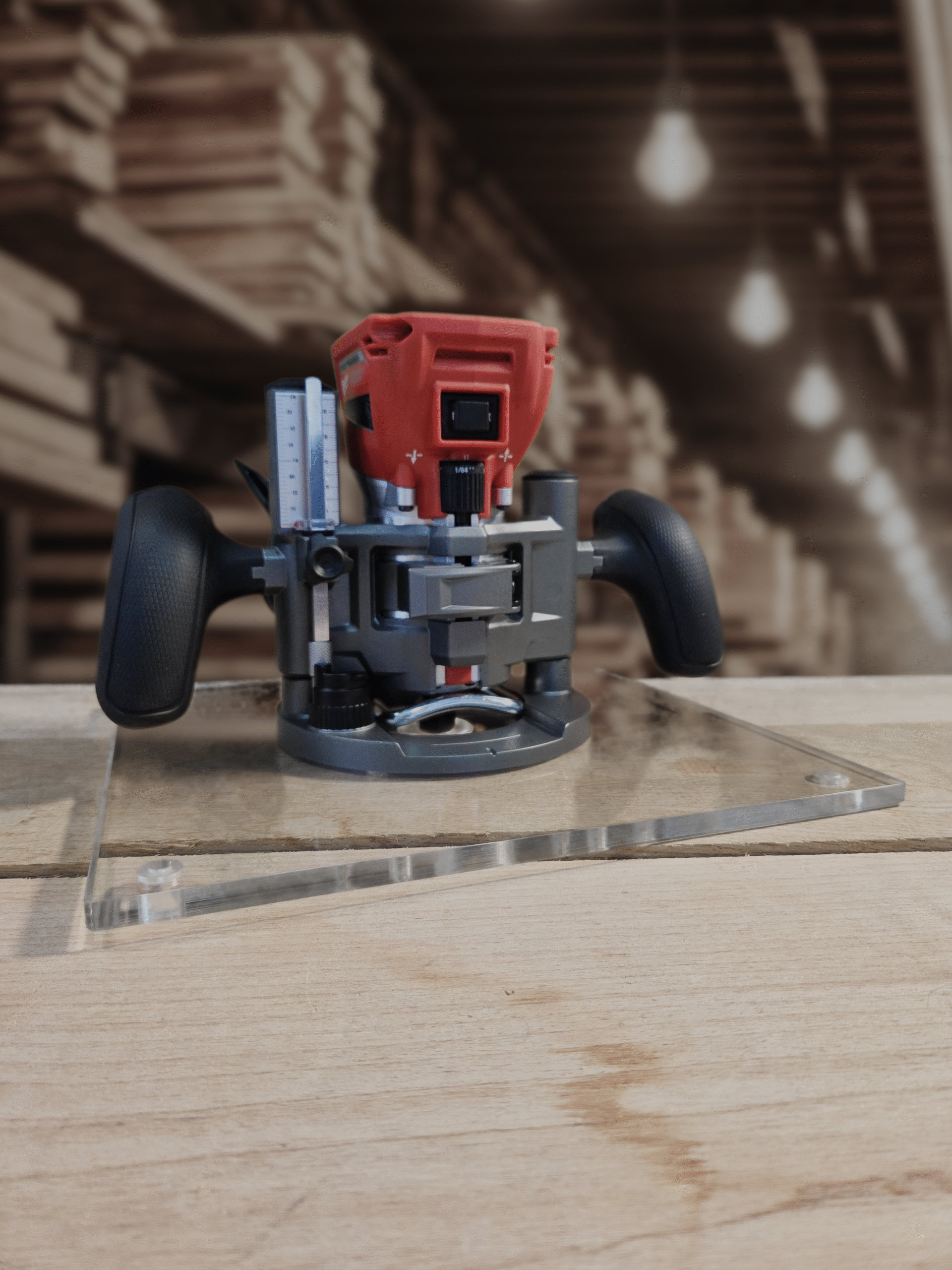 3/8″ Thick 11" square baseplate upgrade with bushing compatibility for Milwaukee 48-10-5601 plunge base. - Image 3