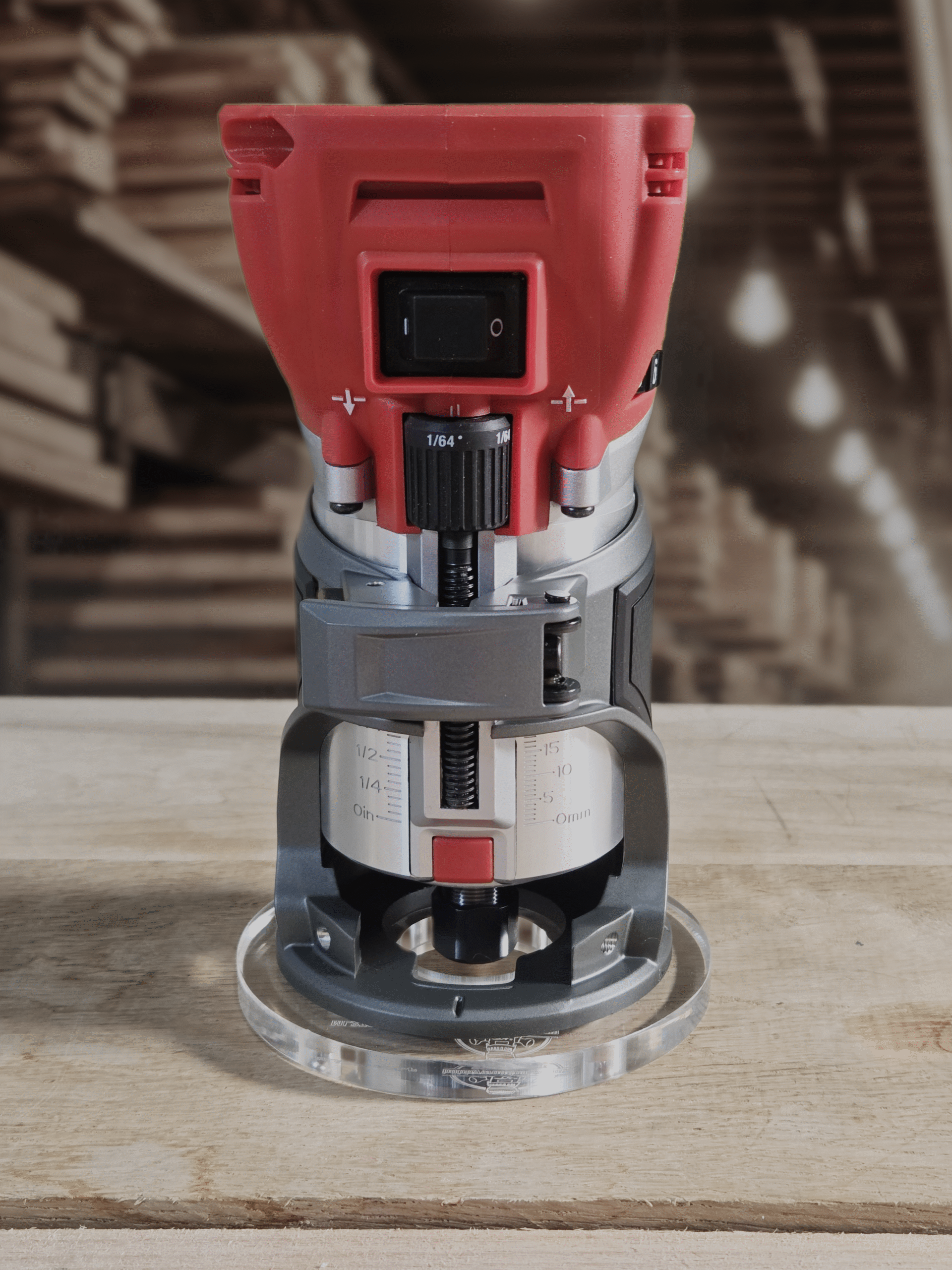 3/8″ Thick baseplate upgrade with bushing compatibility for Milwaukee M18 2723-20 fixed base router. - Image 3