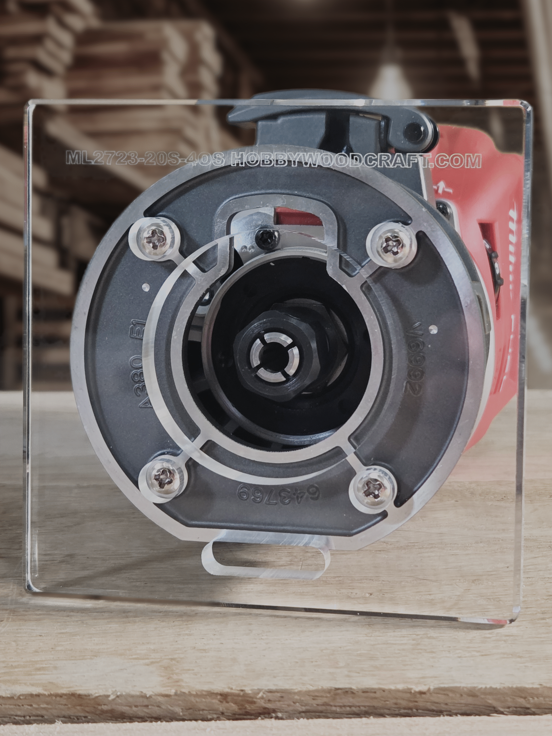 3/8″ Thick 4" square baseplate upgrade with a 2" opening for Milwaukee M18 2723-20 fixed base router.