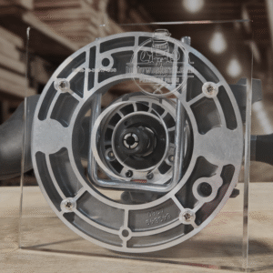 3/8″ Thick 6" square baseplate upgrade with a 2" opening for Milwaukee 48-10-5601 plunge base.