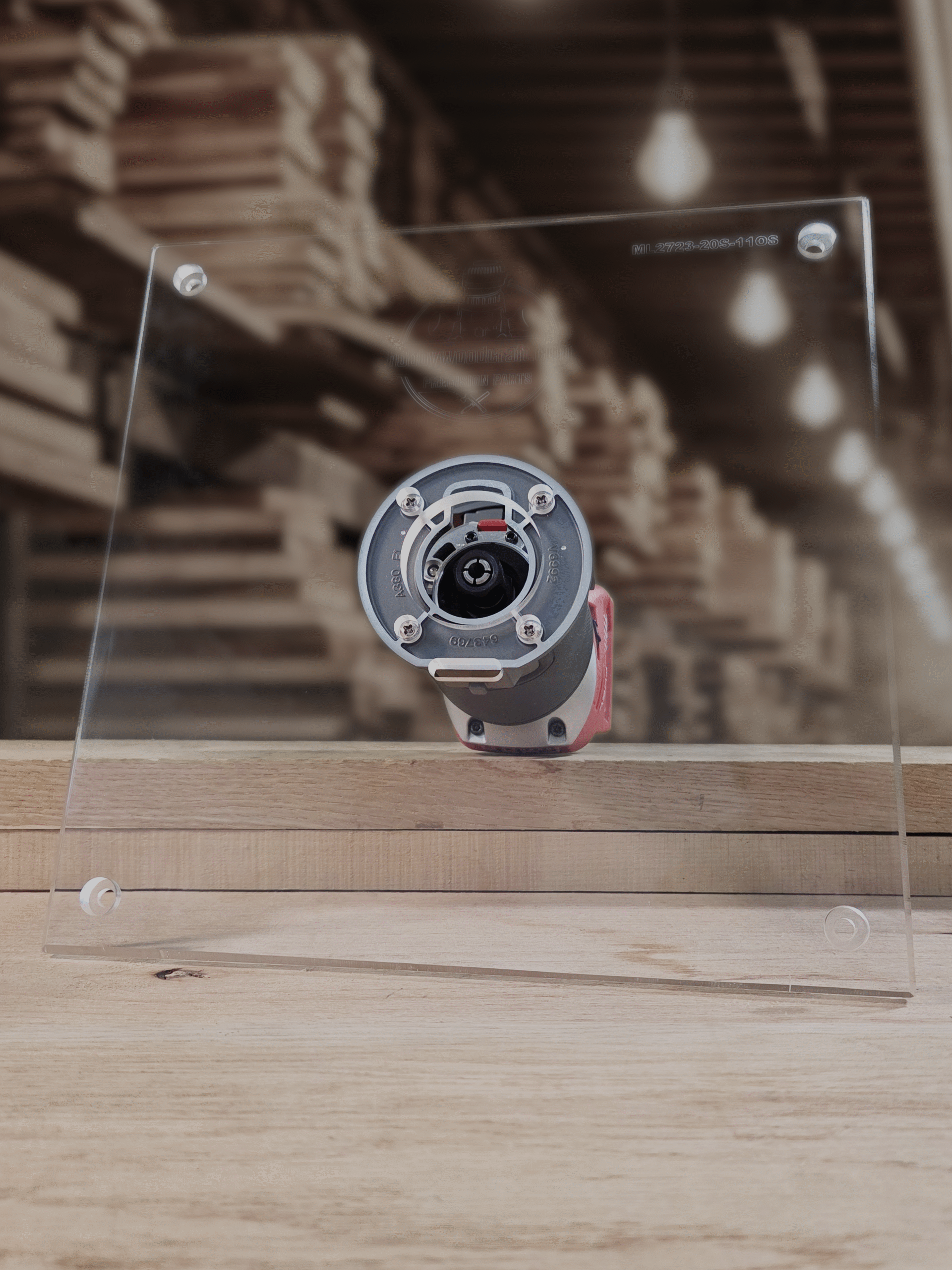 3/8″ Thick 11" Square baseplate upgrade with a 2" opening for Milwaukee M18 2723-20 fixed base router.