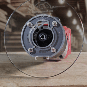 3/8″ Thick 6" circle baseplate upgrade with a 2" opening for Milwaukee M18 2723-20 fixed base router.