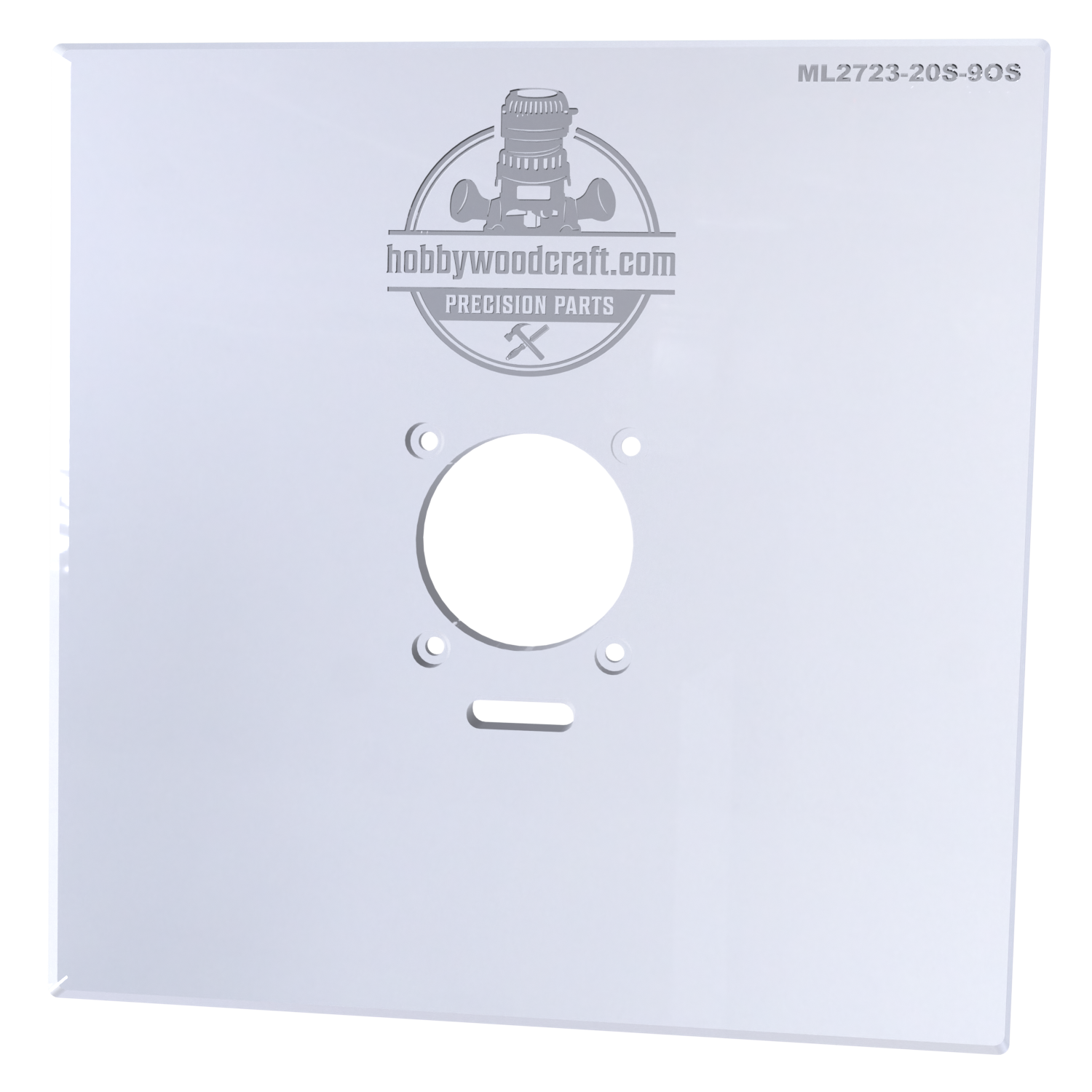 3/8″ Thick 9" Square baseplate upgrade with a 2" opening for Milwaukee M18 2723-20 fixed base router. - Image 4