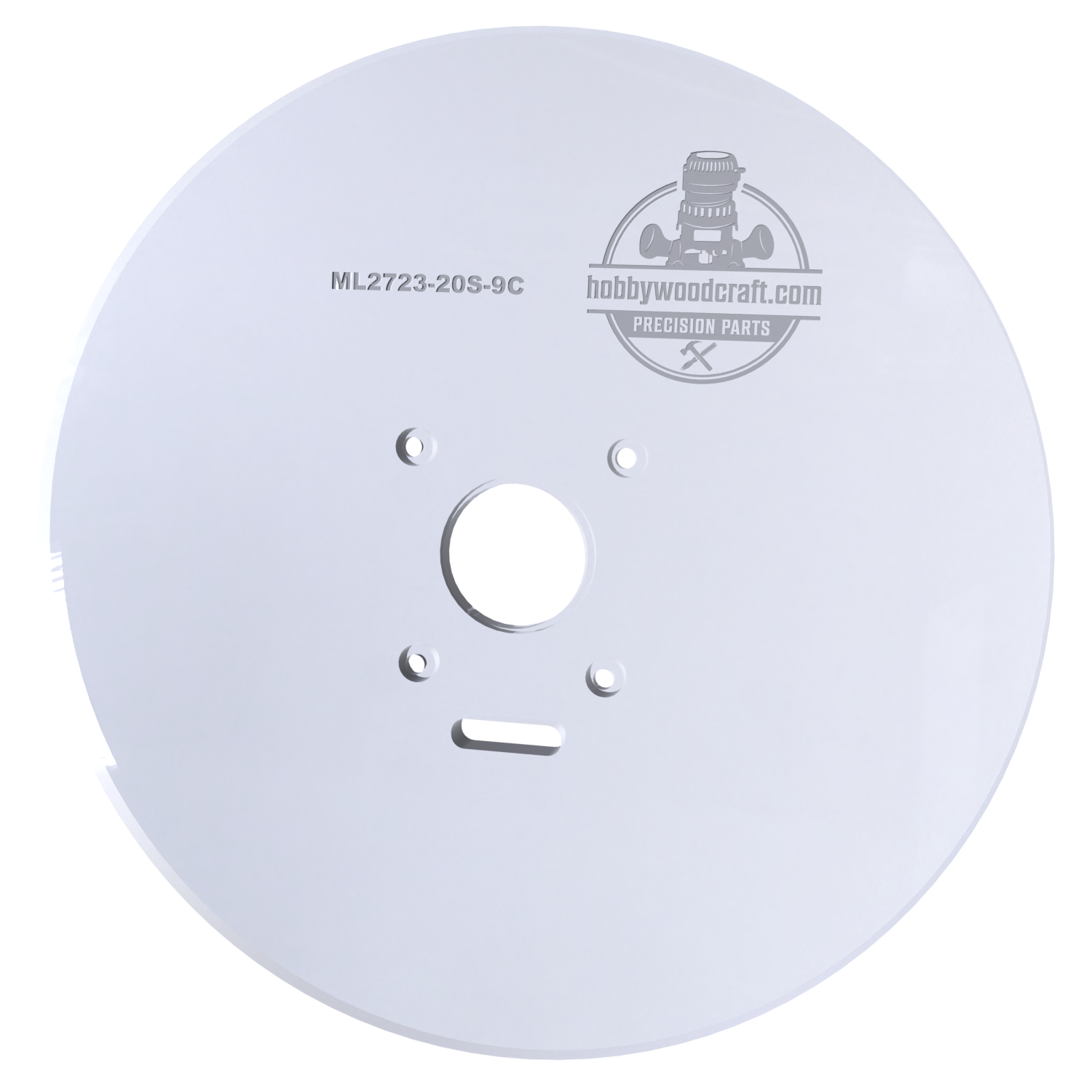 3/8″ Thick 9" Circle baseplate upgrade with bushing compatibility for Milwaukee M18 2723-20 fixed base router. - Image 4