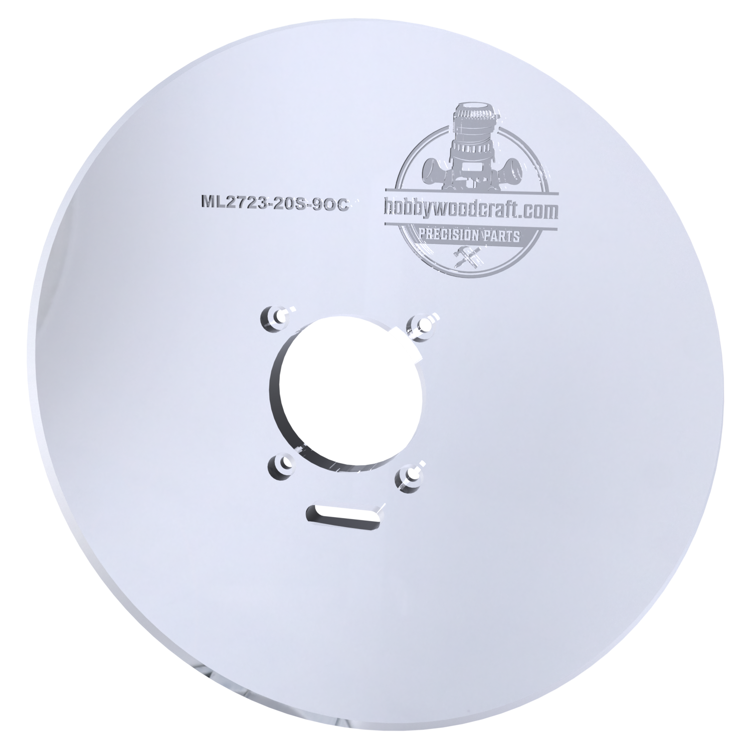 3/8″ Thick 9" Circle baseplate upgrade with a 2" opening for Milwaukee M18 2723-20 fixed base router. - Image 4