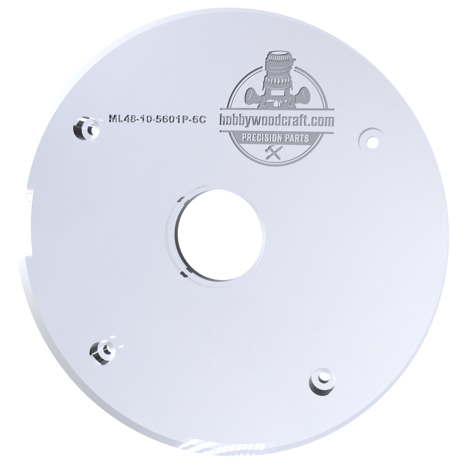 3/8″ Thick 6" circle baseplate upgrade with bushing compatibility for Milwaukee 48-10-5601 plunge base. - Image 4