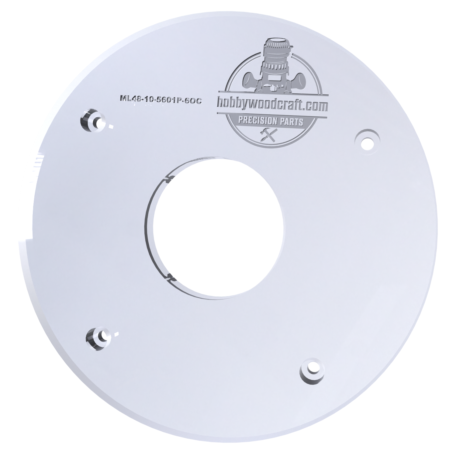3/8″ Thick 6" circle baseplate upgrade with a 2" opening for Milwaukee 48-10-5601 plunge base. - Image 4