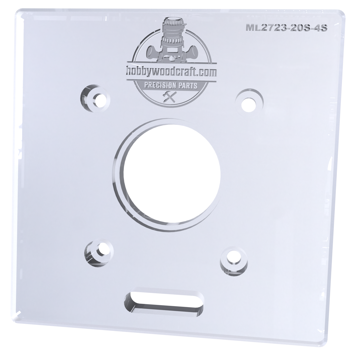 3/8″ Thick 4" square baseplate upgrade with bushing compatibility for Milwaukee M18 2723-20 fixed base router. - Image 4