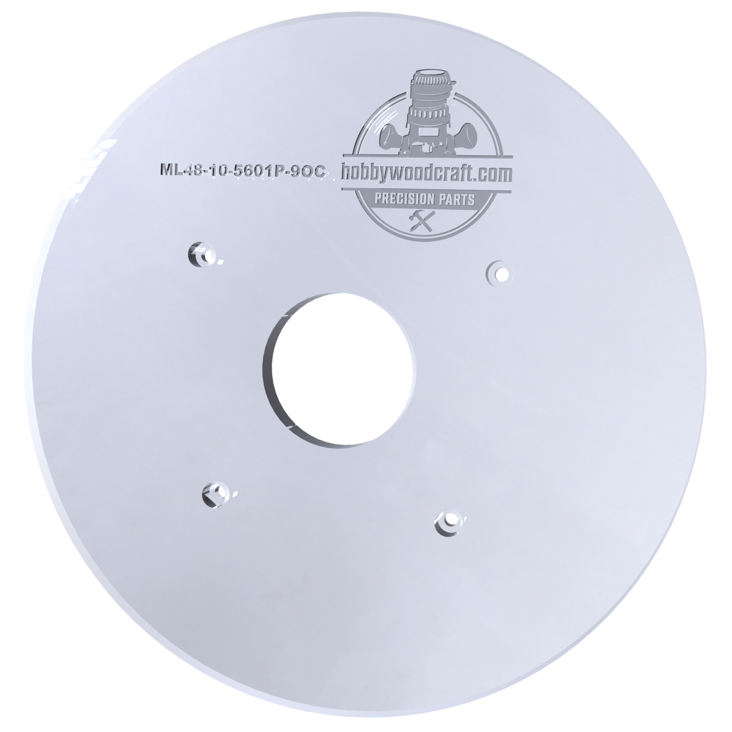 3/8″ Thick 9" circle baseplate upgrade with a 2" opening for Milwaukee 48-10-5601 plunge base. - Image 4