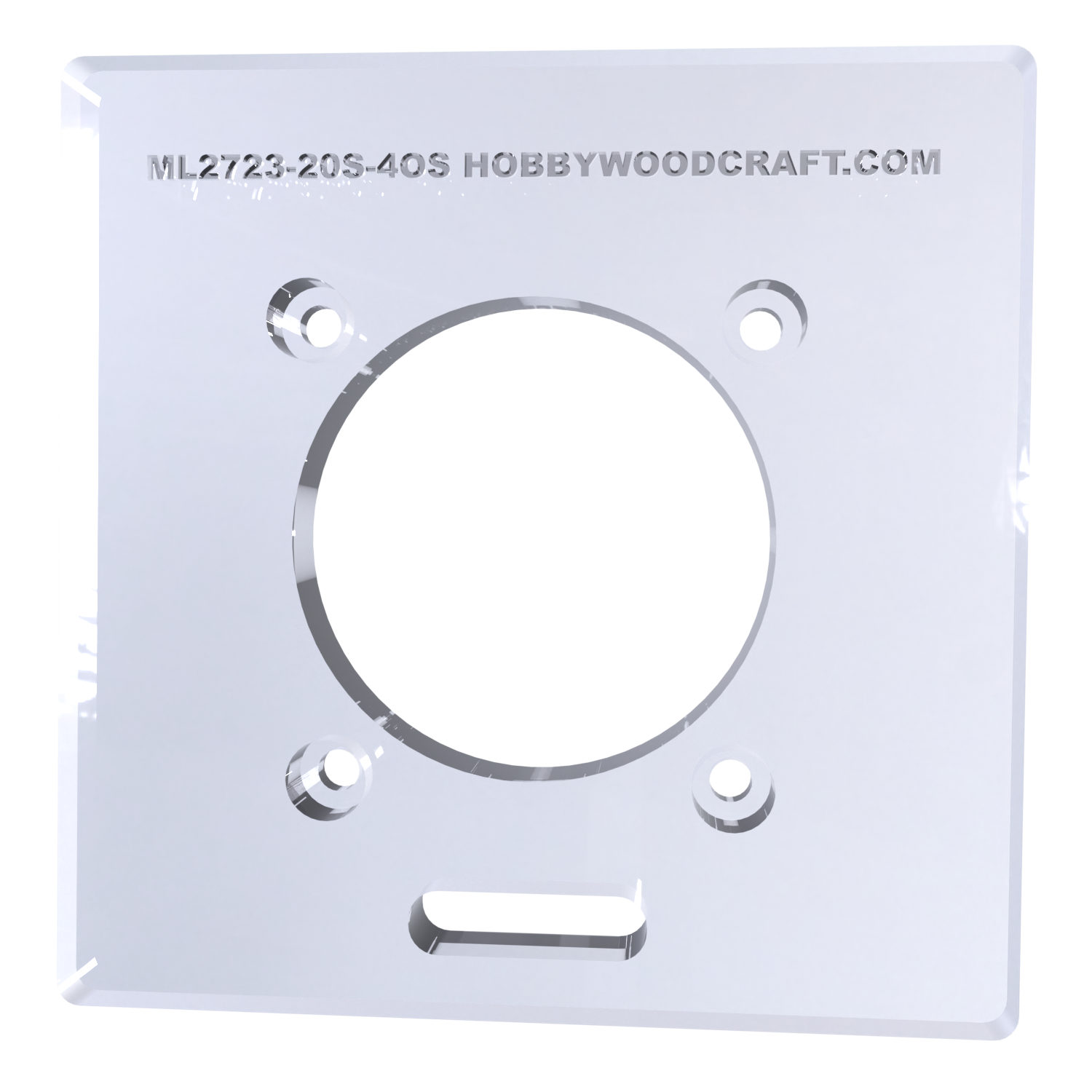 3/8″ Thick 4" square baseplate upgrade with a 2" opening for Milwaukee M18 2723-20 fixed base router. - Image 4