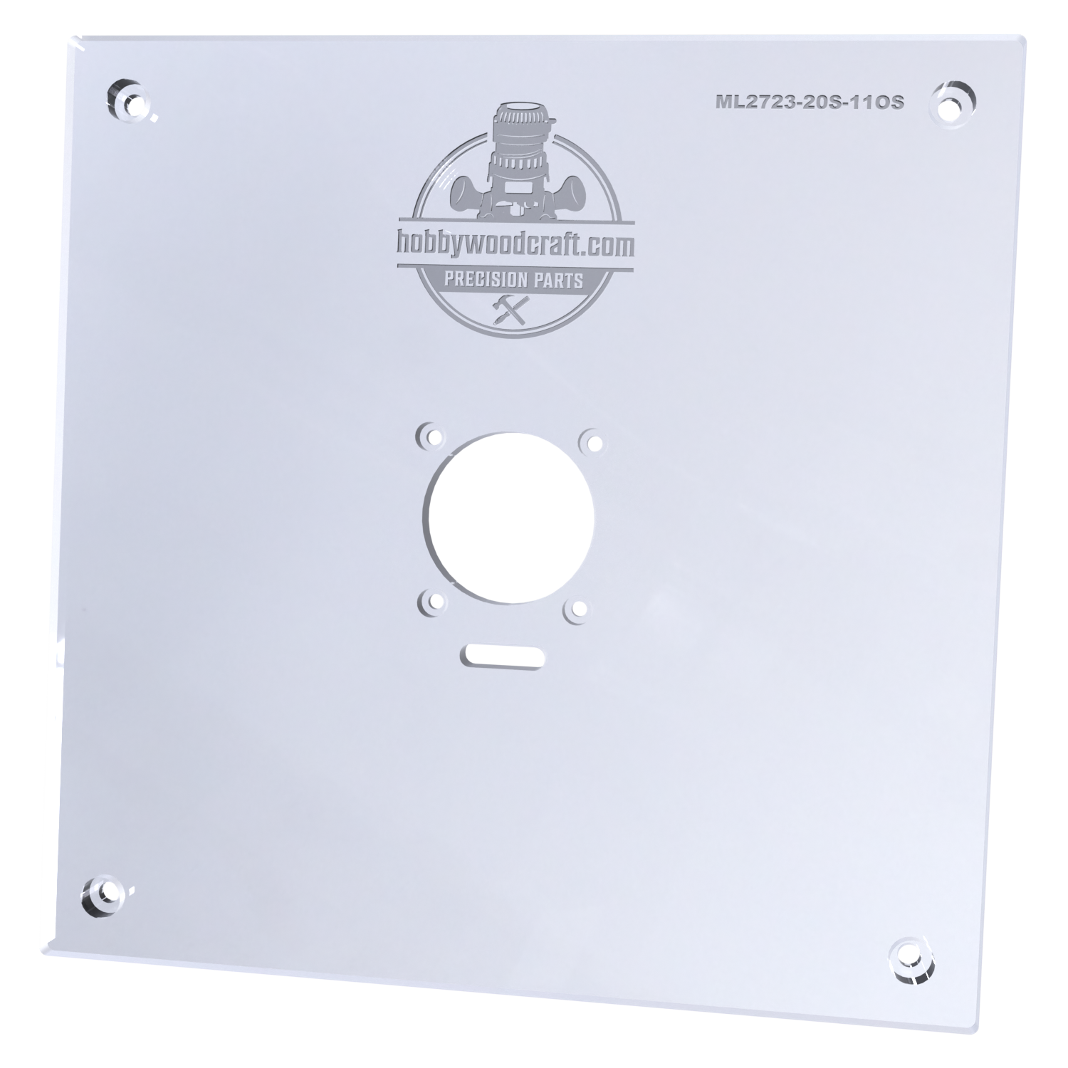 3/8″ Thick 11" Square baseplate upgrade with a 2" opening for Milwaukee M18 2723-20 fixed base router. - Image 4