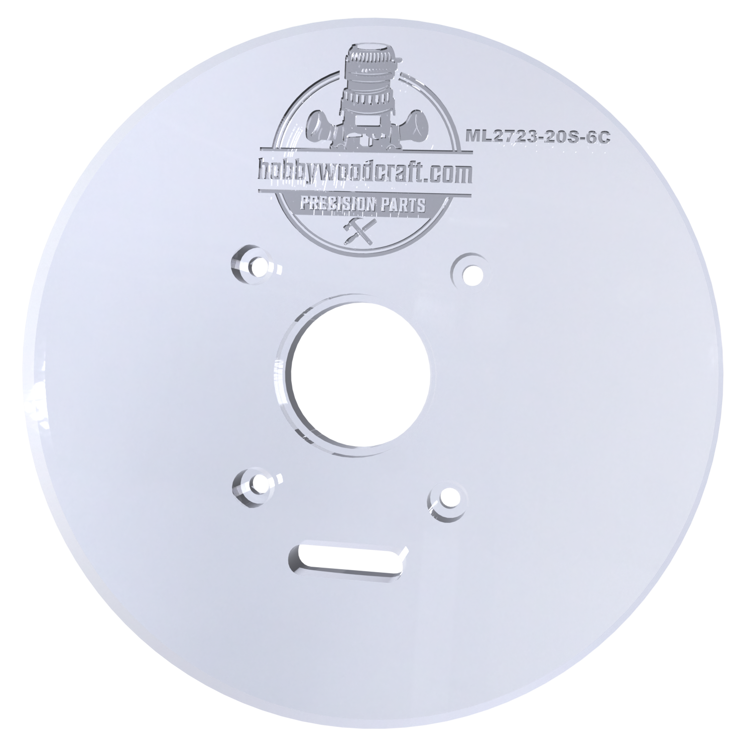 3/8″ Thick 6" circle baseplate upgrade with bushing compatibility for Milwaukee M18 2723-20 fixed base router. - Image 4