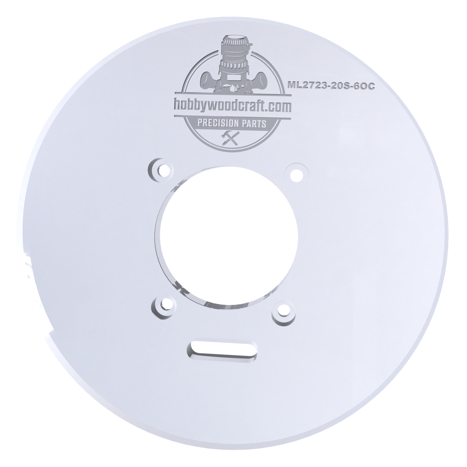 3/8″ Thick 6" circle baseplate upgrade with a 2" opening for Milwaukee M18 2723-20 fixed base router. - Image 4