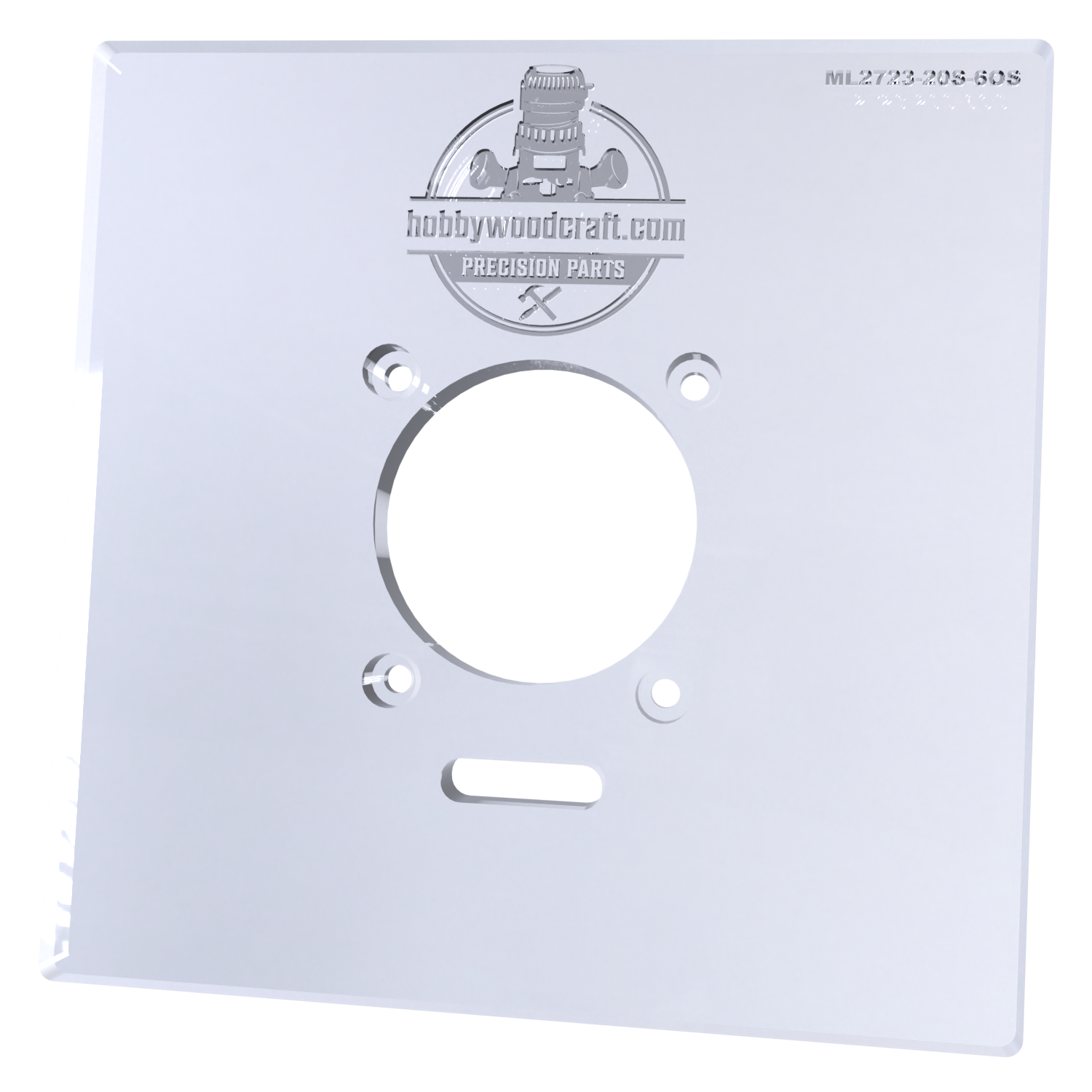 3/8″ Thick 6" square baseplate upgrade with a 2" opening for Milwaukee M18 2723-20 fixed base router. - Image 4