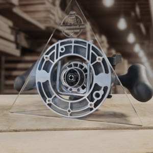 3/8″ Thick 10" triangle baseplate upgrade with bushing compatibility for Milwaukee 48-10-5601 plunge base.