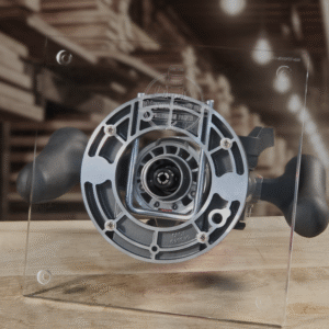 3/8″ Thick 9" square baseplate upgrade with bushing compatibility for Milwaukee 48-10-5601 plunge base.