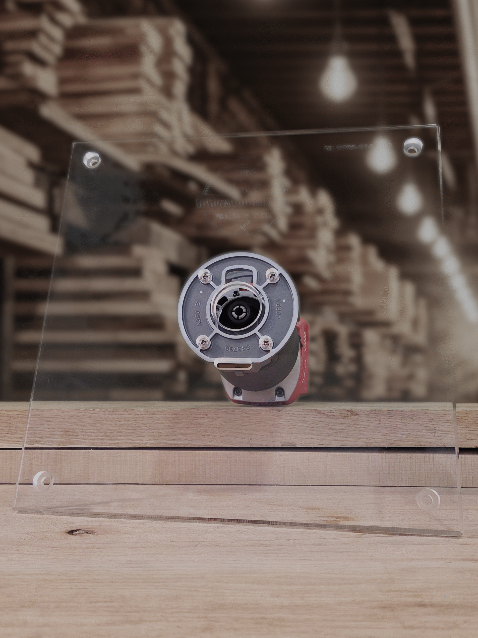 3/8″ Thick 11" Square baseplate upgrade with bushing compatibility for Milwaukee M18 2723-20 fixed base router.