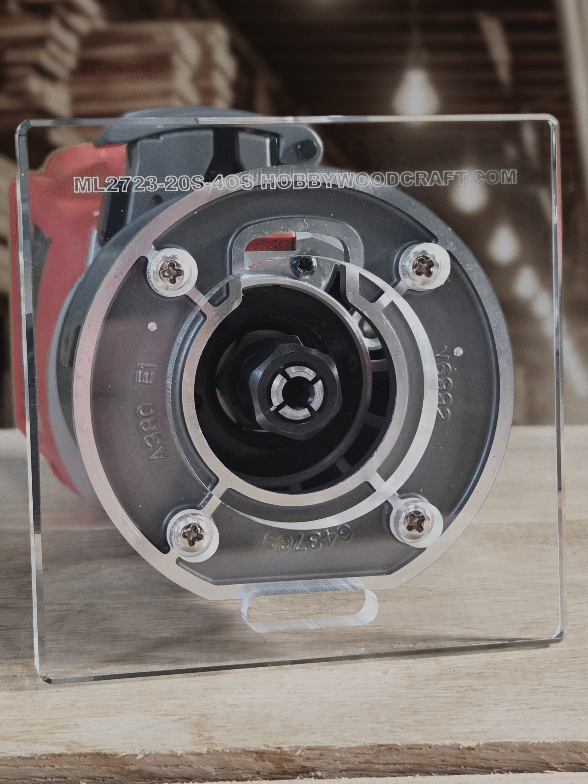 3/8″ Thick 4" square baseplate upgrade with a 2" opening for Milwaukee M18 2723-20 fixed base router. - Image 2