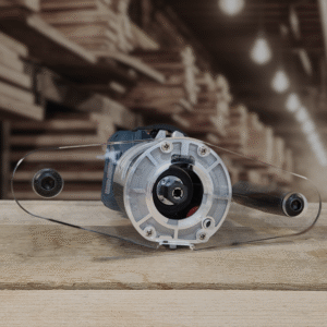 3/8″ Thick baseplate upgrade with double handles and a 2" opening for Bosch BSGKF18V-25N fixed base router.