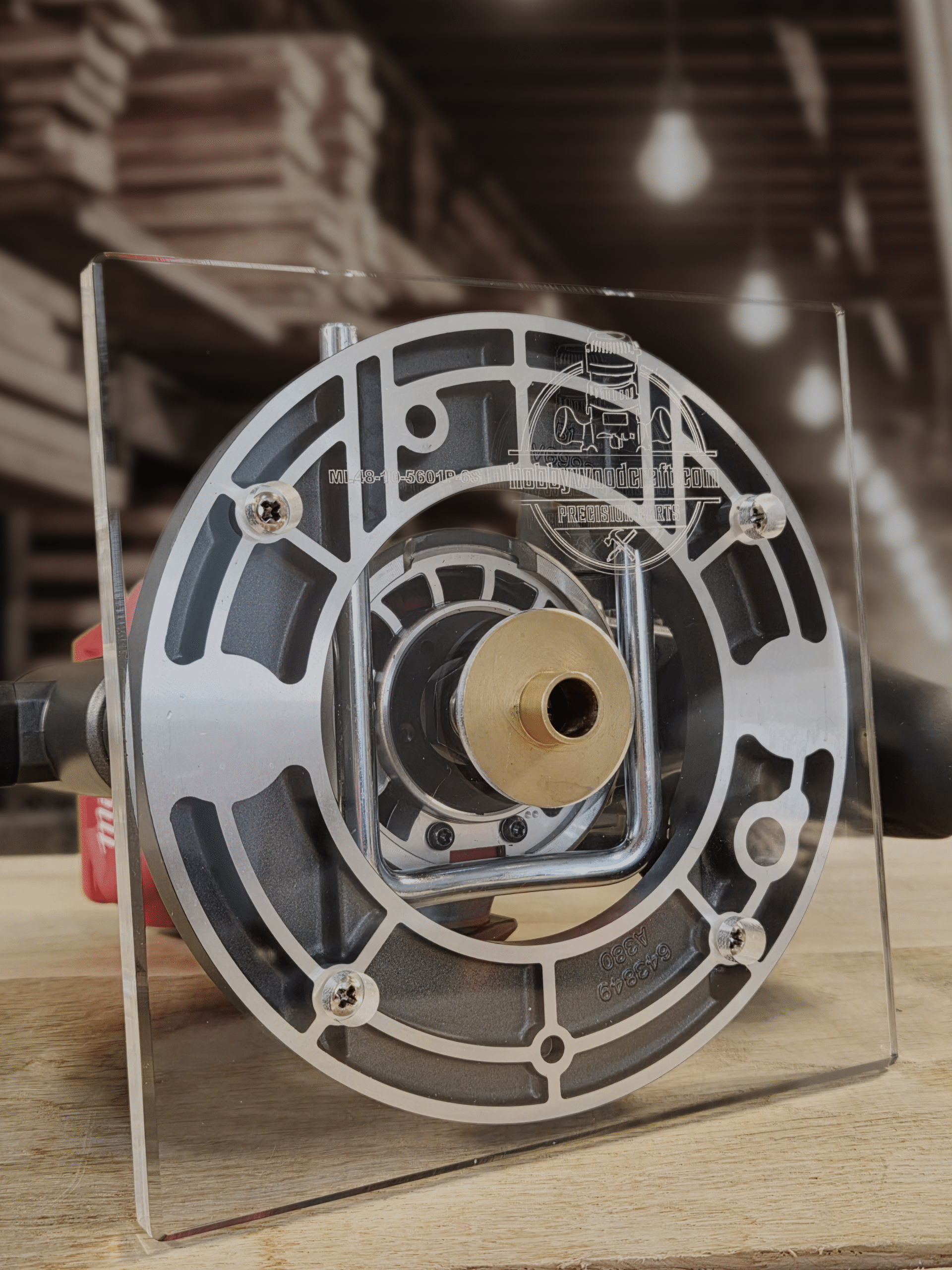 3/8″ Thick 6" square baseplate upgrade with bushing compatibility for Milwaukee 48-10-5601 plunge base. - Image 2