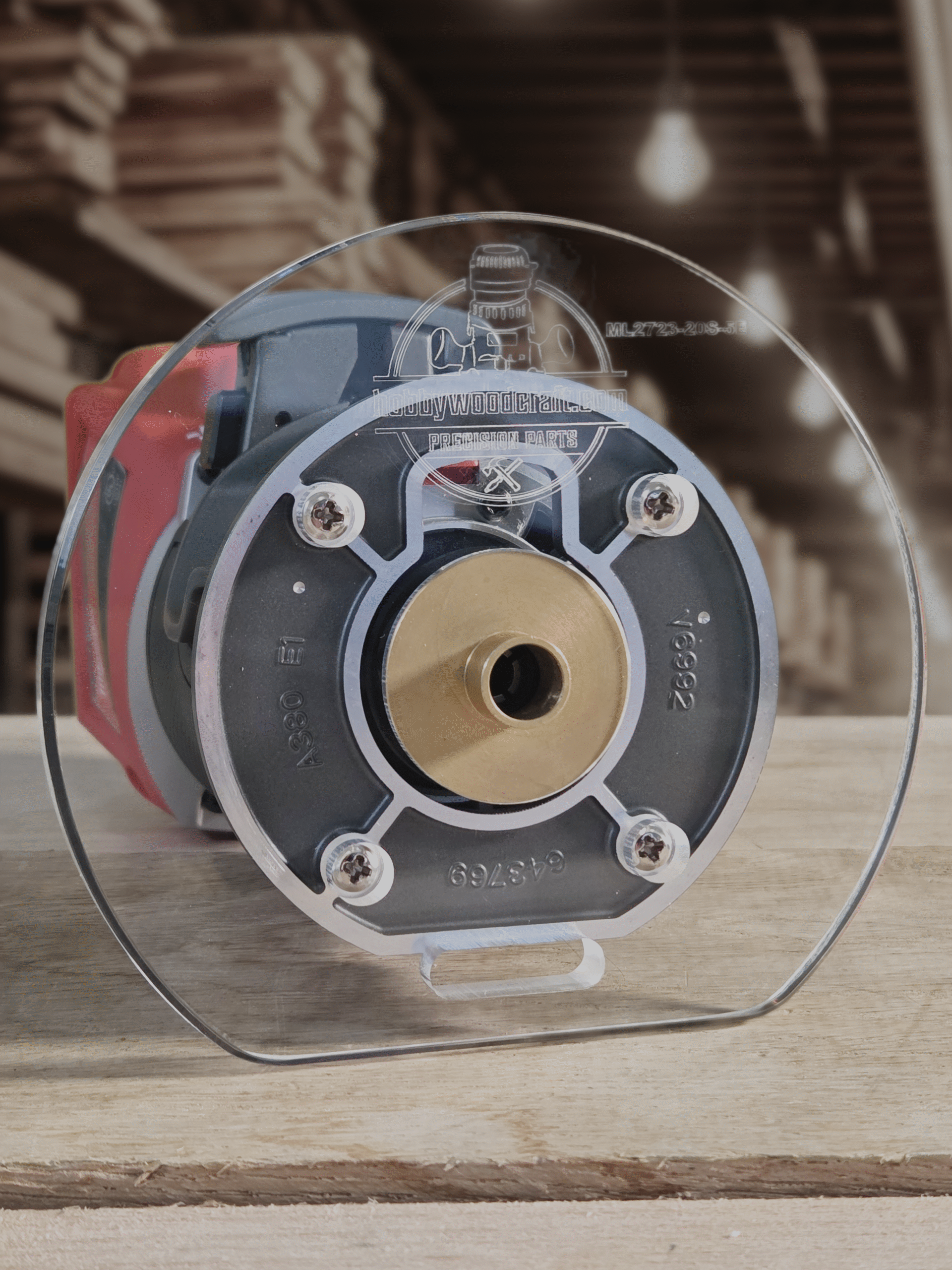 3/8″ Thick 5" baseplate upgrade with and edge and bushing compatibility for Milwaukee M18 2723-20 fixed base router. - Image 2