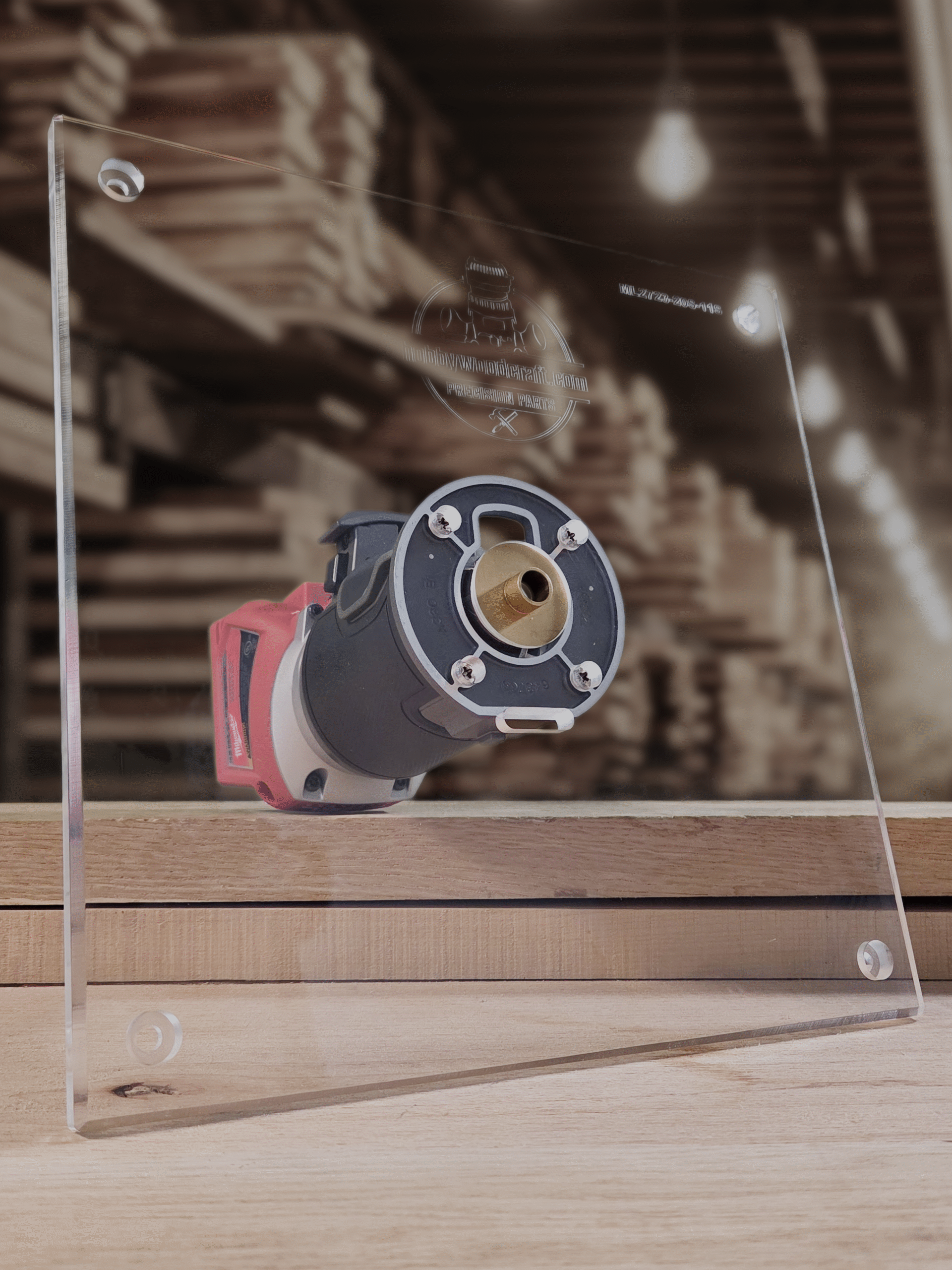 3/8″ Thick 11" Square baseplate upgrade with bushing compatibility for Milwaukee M18 2723-20 fixed base router. - Image 2