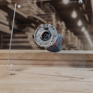 3/8″ Thick 11" square baseplate upgrade with bushing compatibility for Bosch BSGKF18V-25N fixed base router.