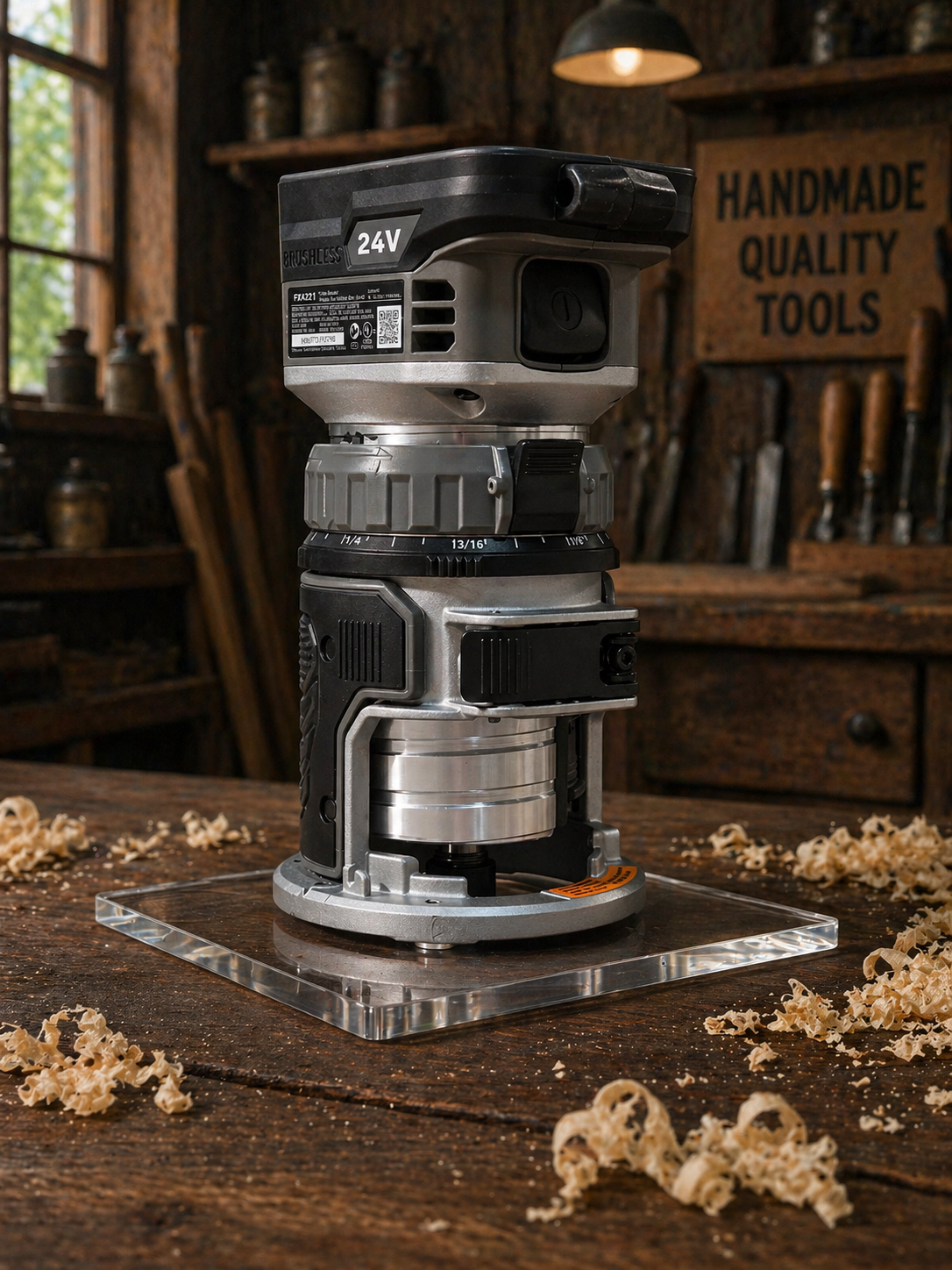 3/8″ Thick 6″ square baseplate upgrade with a 2" opening for Flex FX4221-Z fixed base router. - Image 3