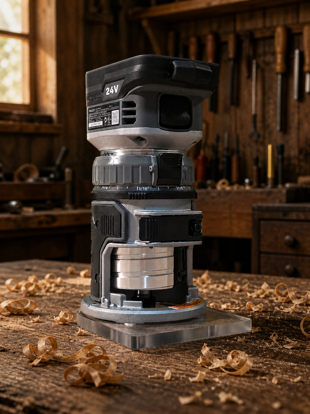3/8″ Thick baseplate upgrade with a 2" opening for Flex FX4221-Z fixed base router. - Image 3