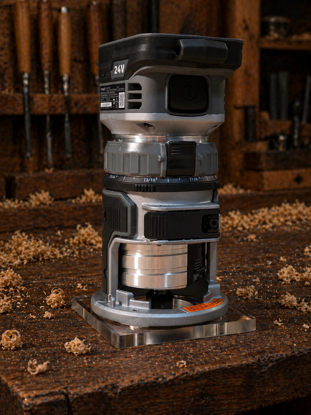 3/8″ Thick 4" square baseplate upgrade with a 2" opening for Flex FX4221-Z fixed base router. - Image 3
