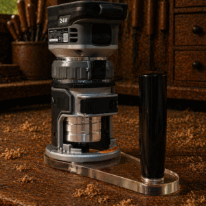 3/8″ Thick 4x8" baseplate upgrade with and handle and 2" opening for Flex FX4221-Z fixed base router.