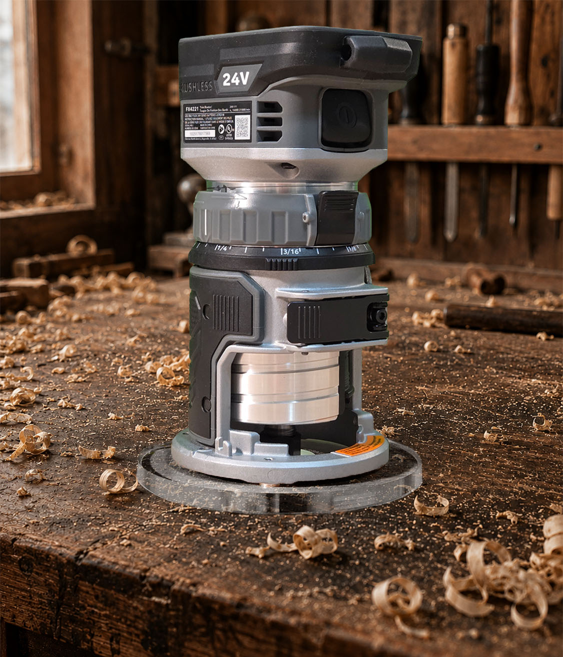 3/8″ Thick 5″ baseplate upgrade with an edge and bushing compatibility for Flex FX4221-Z fixed base router. - Image 3
