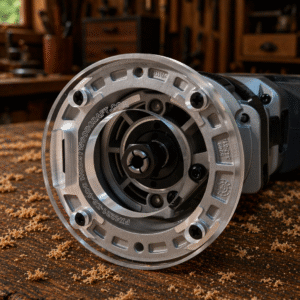 3/8″ Thick 4" circle baseplate upgrade with a 2" opening for Flex FX4221-Z fixed base router.