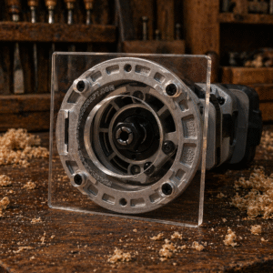3/8″ Thick 4" square baseplate upgrade with a 2" opening for Flex FX4221-Z fixed base router.