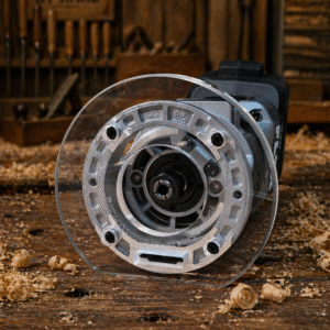 3/8″ Thick 5″ baseplate upgrade with an edge and 2" opening for Flex FX4221-Z fixed base router.