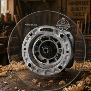 3/8″ Thick 6″ circle baseplate upgrade with a 2" opening for Flex FX4221-Z fixed base router.