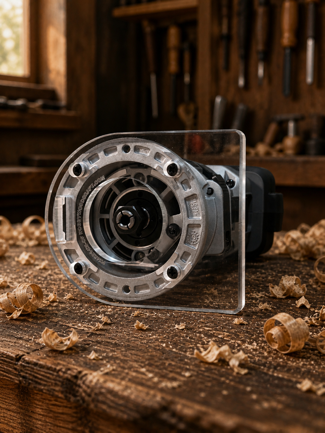 3/8″ Thick baseplate upgrade with a 2" opening for Flex FX4221-Z fixed base router.