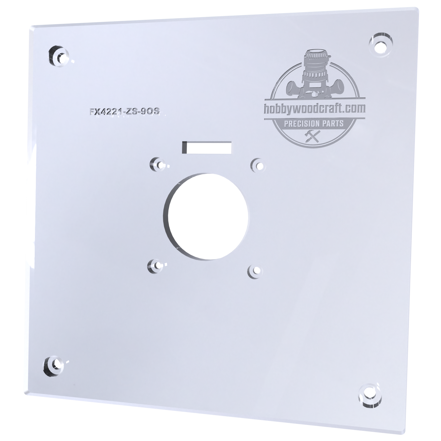 3/8″ Thick 9″ Square baseplate upgrade with a 2" opening for Flex FX4221-Z fixed base router. - Image 4